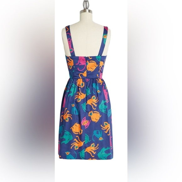 NWT Modcloth Blue Monkey Fit & Flare Midi Dress 0 - Picture 2 of 3